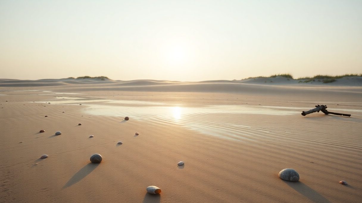The Calm Feeling of an Empty Beach in the Morning